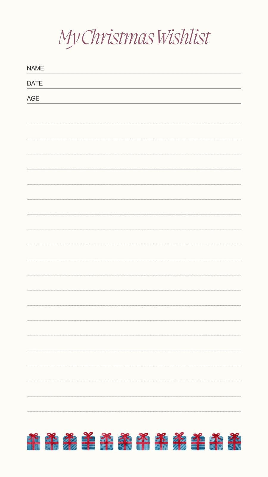 printable wish list template