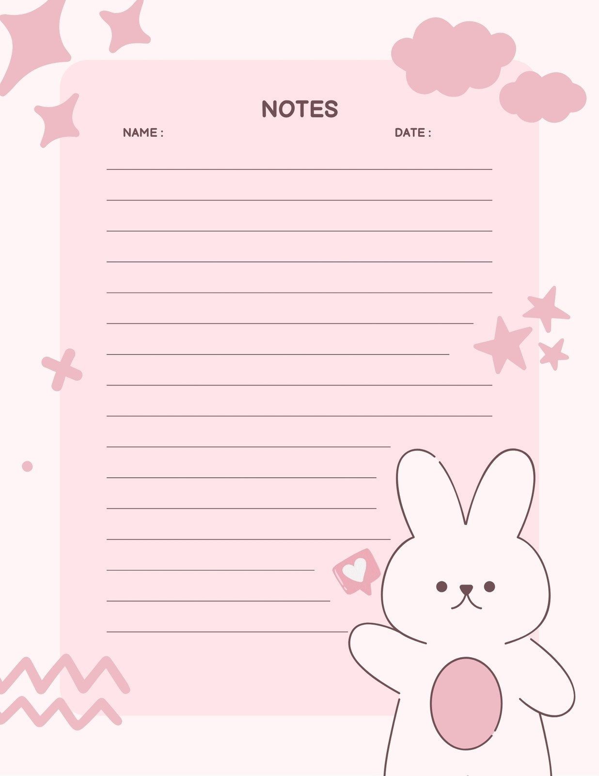 cute printable notes template cute printable notes template