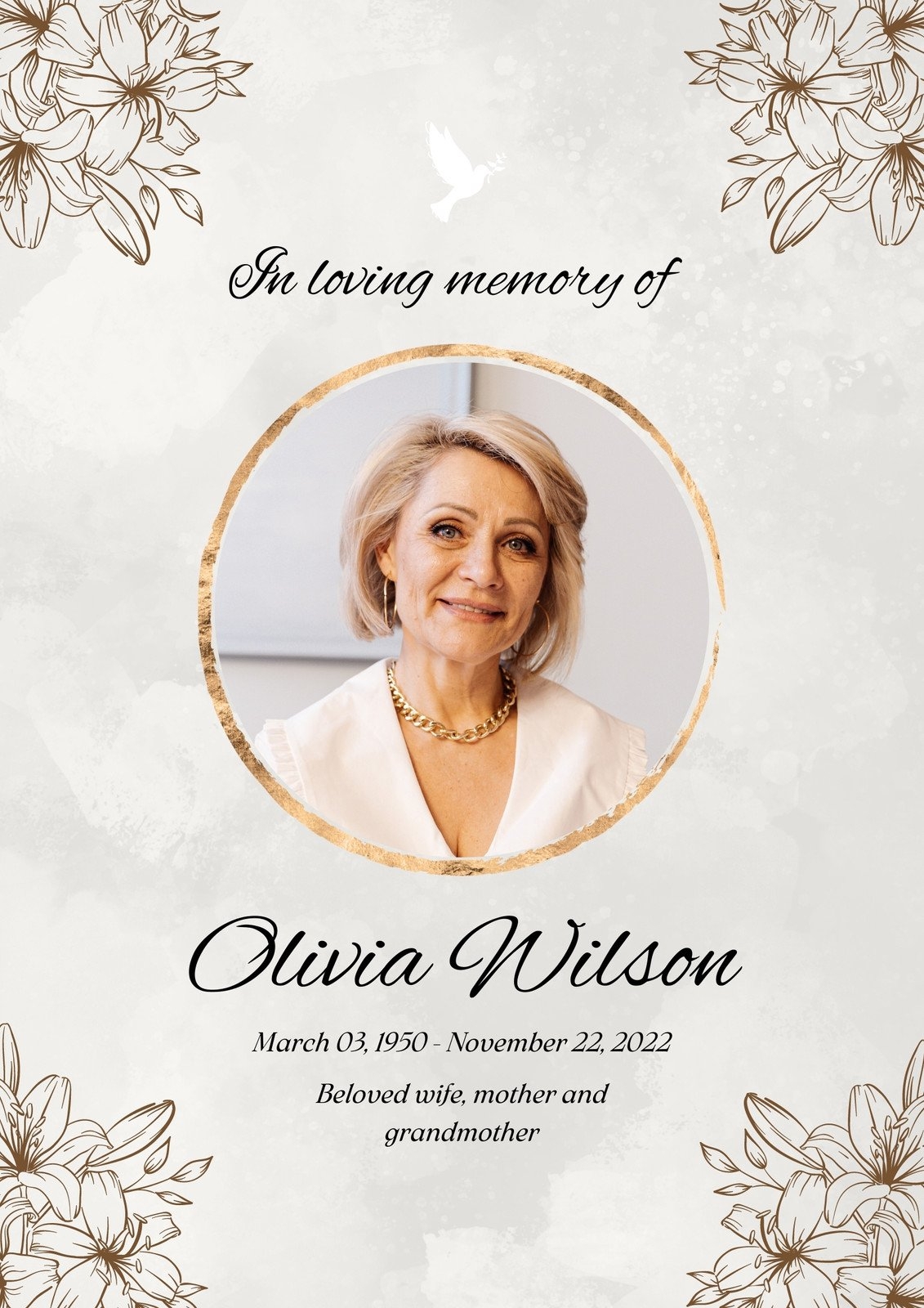 Free And Customizable Obituary Templates Canva