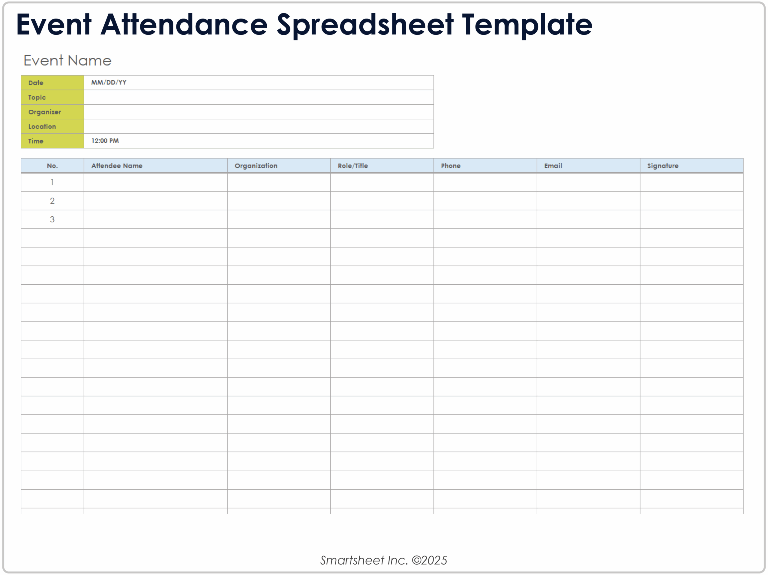 Free Attendance Spreadsheet Templates