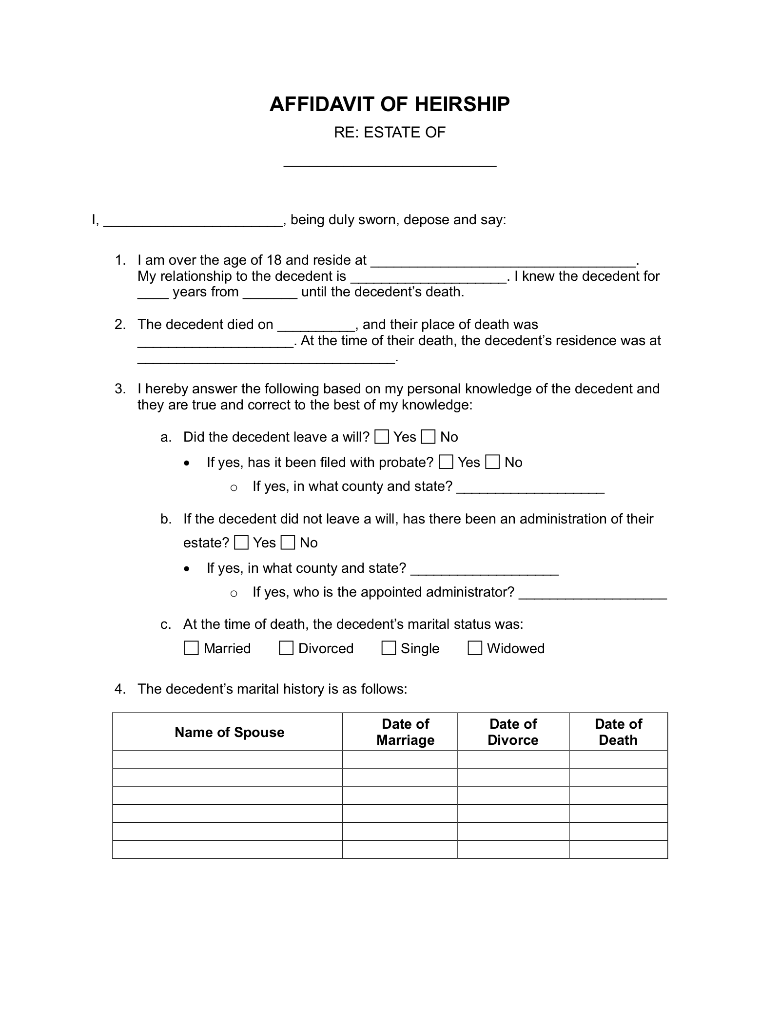 Free Blank Affidavit Templates 17 PDF Word EForms Free Blank Affidavit Templates 17 PDF Word EForms