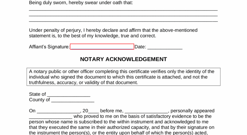 Free Blank Affidavit Templates 17 PDF Word EForms