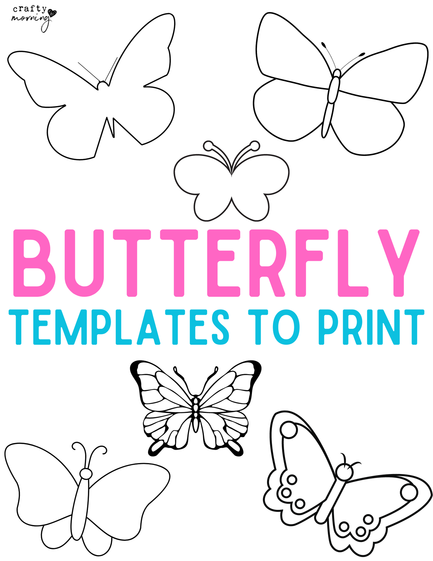 Free Butterfly Templates To Print Crafty Morning