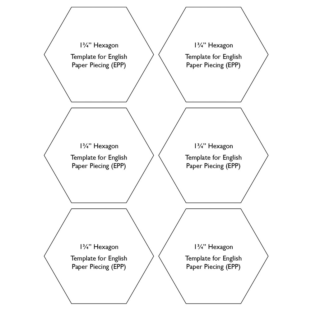 Free EPP Hexagon Template 1 Paper Piecing Pattern
