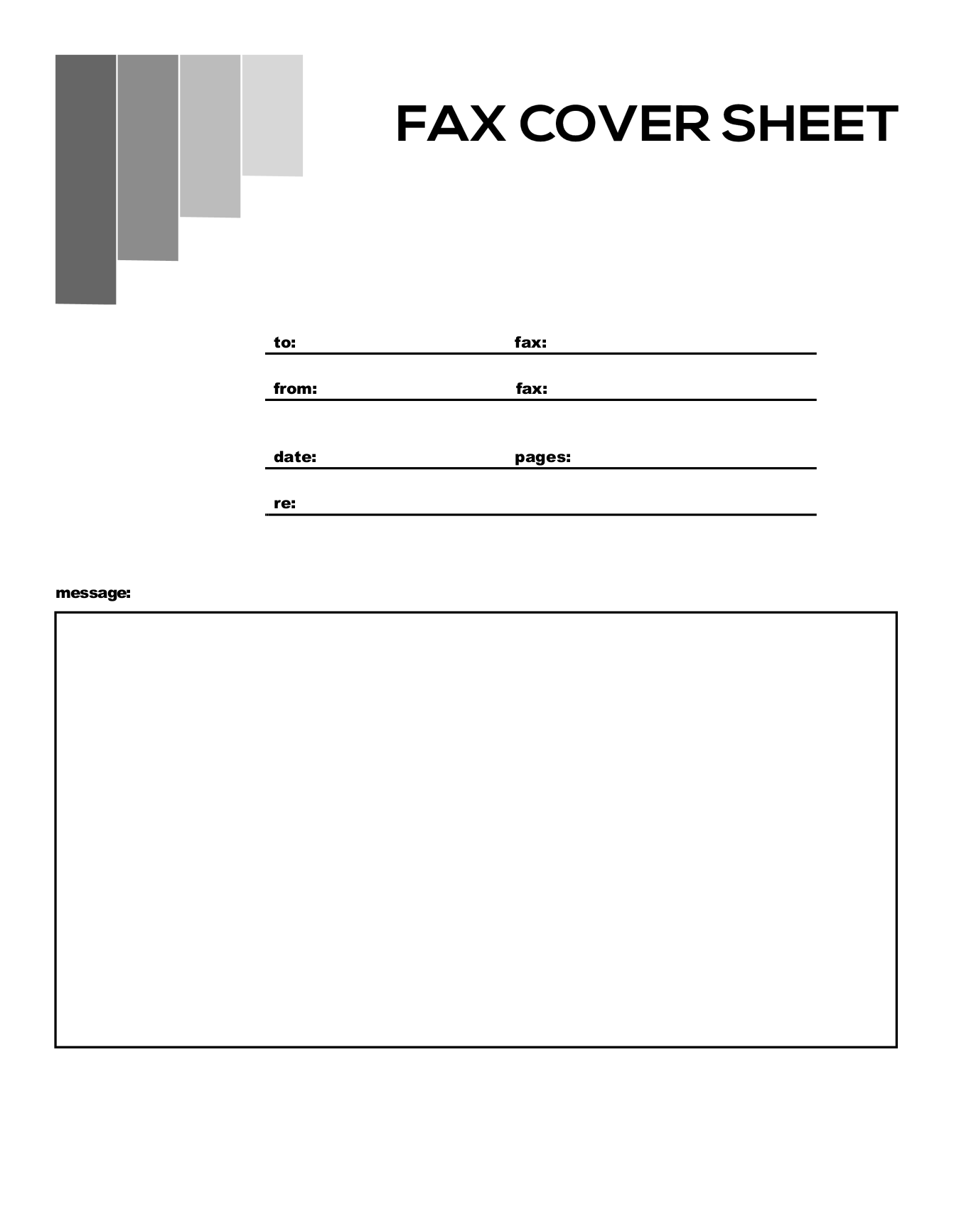printable fax cover page template