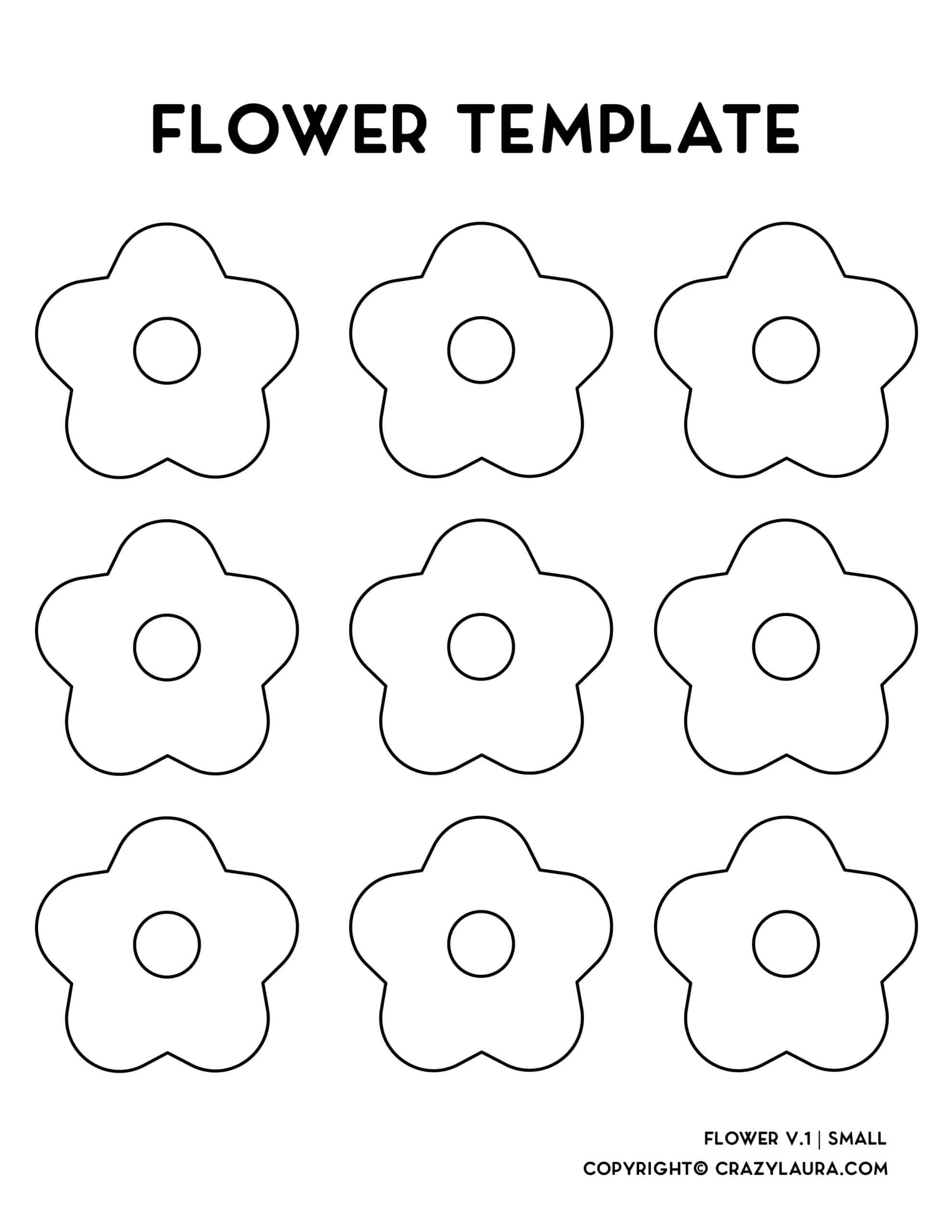 Free Flower Template Outline Stencil Printables Crazy Laura