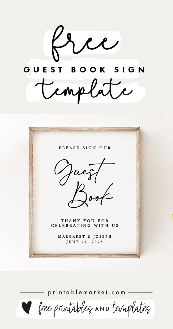 downloadable free printable guest book sign template