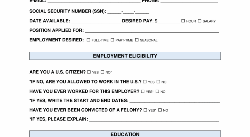 Free Job Application Forms 2 PDF Word EForms