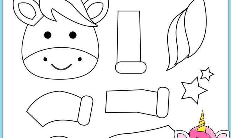 Free Kids Printable Build A Unicorn Template Mrs Merry