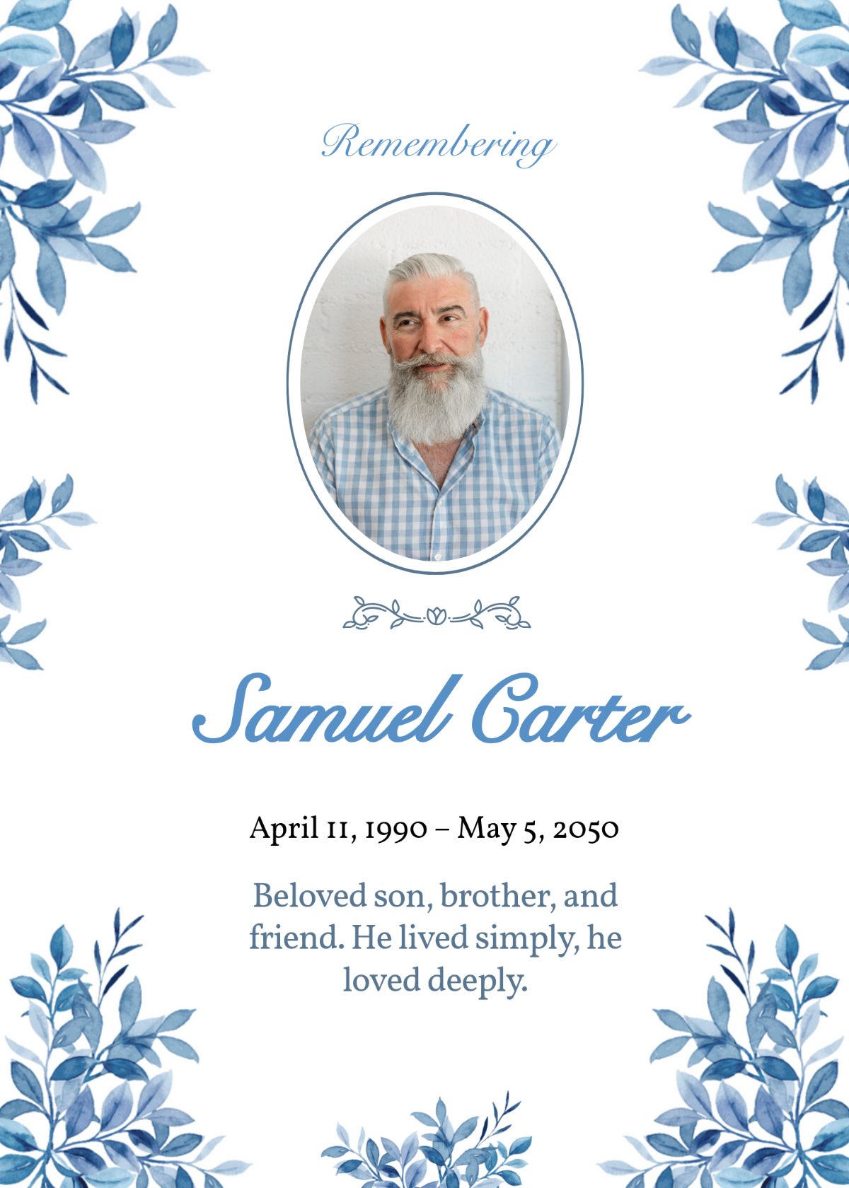 Free Obituary Templates Editable And Printable Free Obituary Templates Editable And Printable