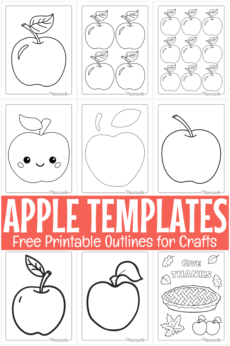 Free Printable Apple Template Downloadable PDFs 