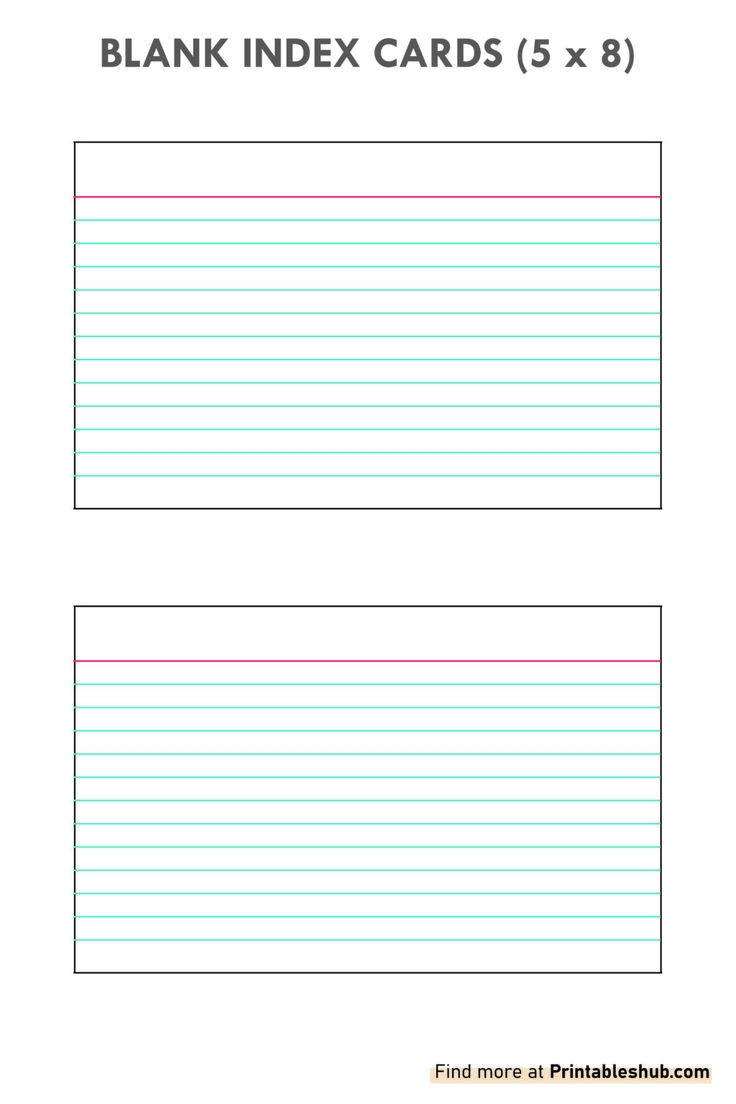 printable index card template