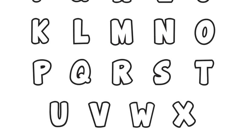 Free Printable Bubble Letter Alphabet Stencils