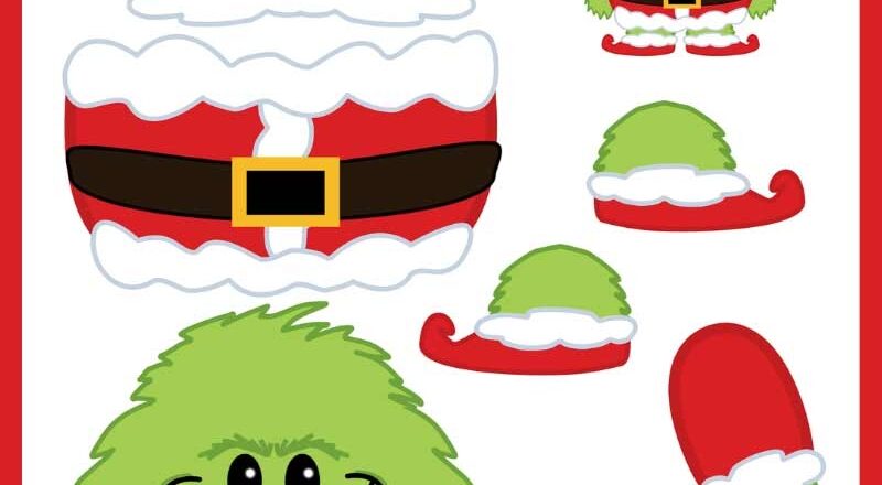 Free Printable Build The Grinch Paper Template Christmas Craft