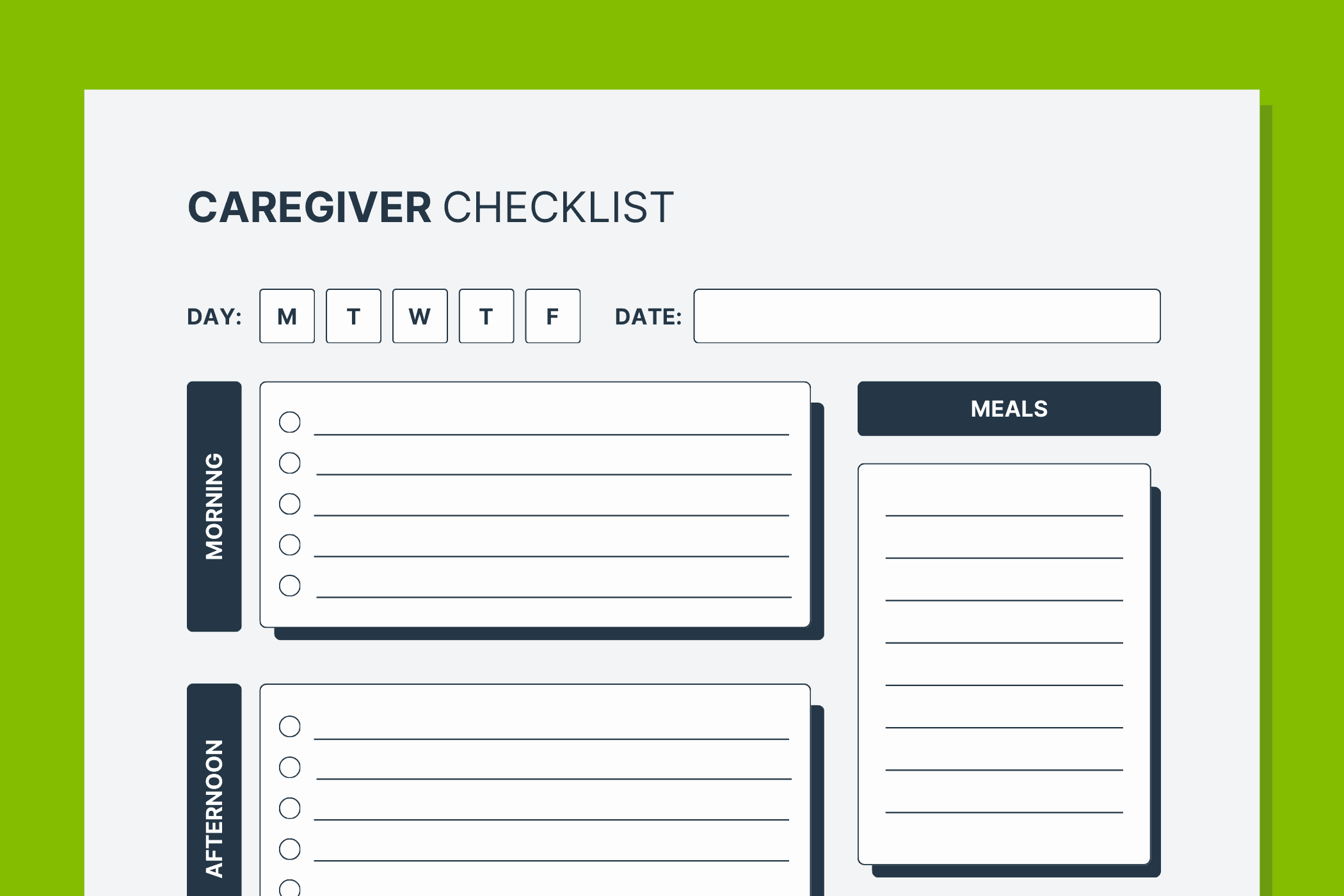 Free Printable Caregiver Daily Checklist Template Free Printable Caregiver Daily Checklist Template