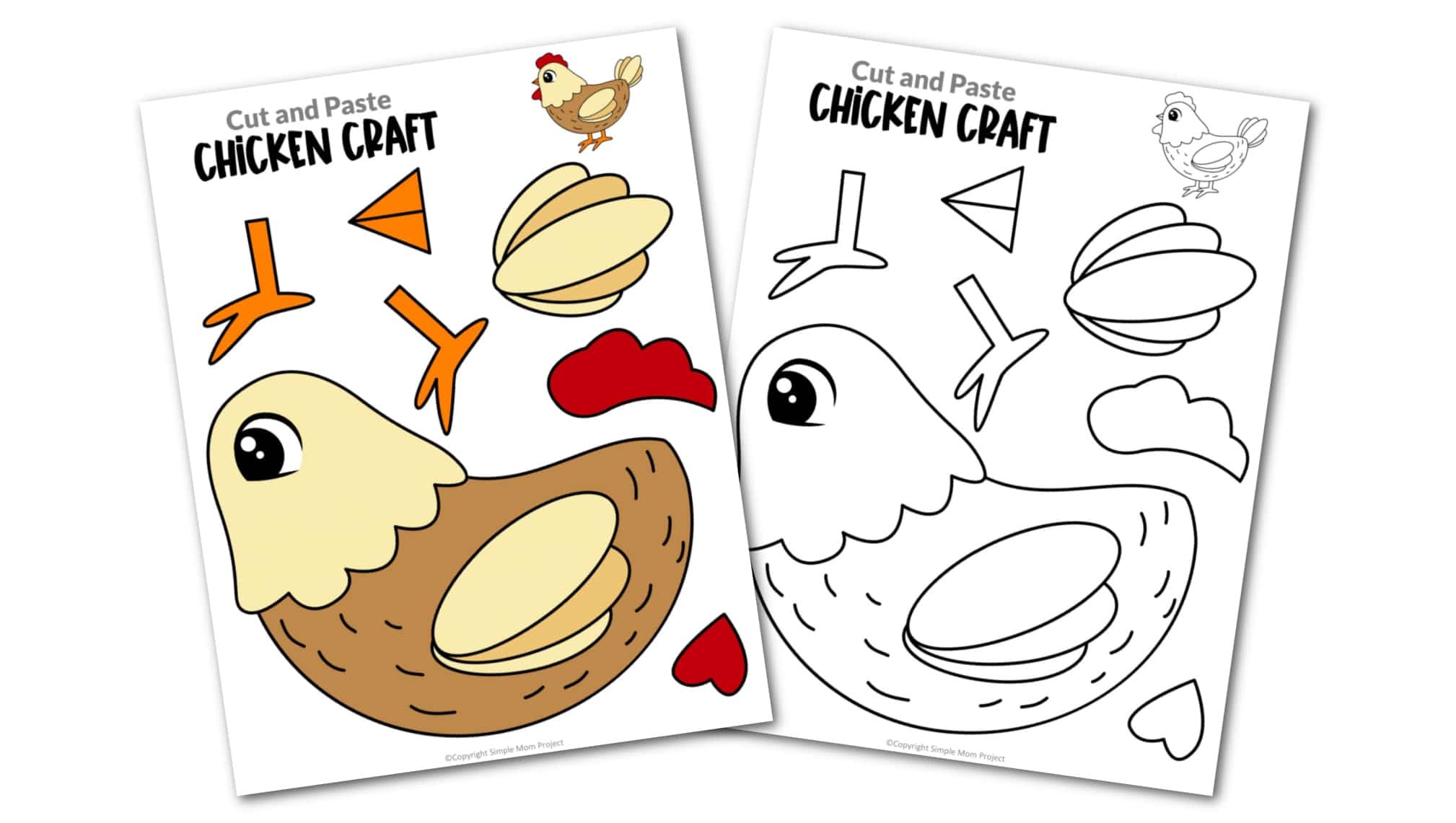 Free Printable Chicken Craft Template Simple Mom Project