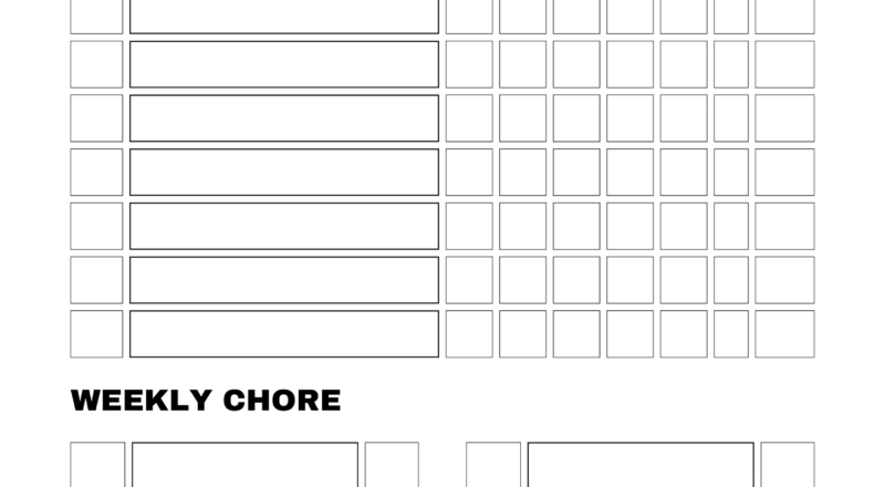Free Printable Chore Chart PDF Template For Kids