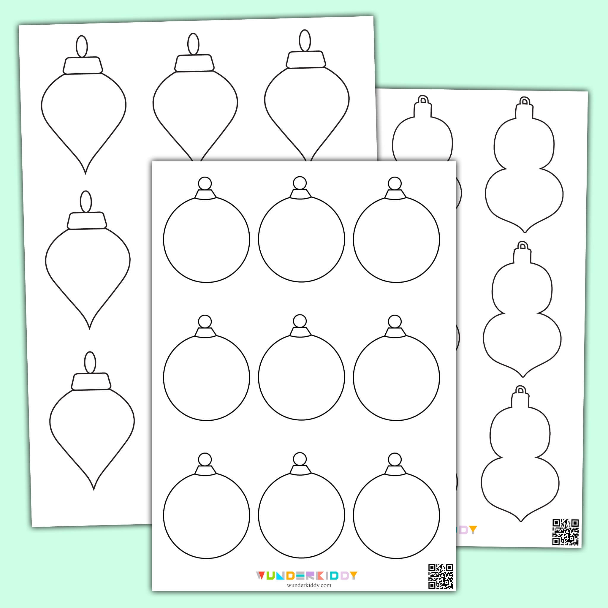 Free Printable Christmas Tree Ornament Craft Templates PDF