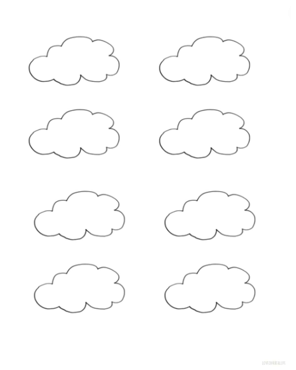Free Printable Cloud Stencil Template Love Our Real Life