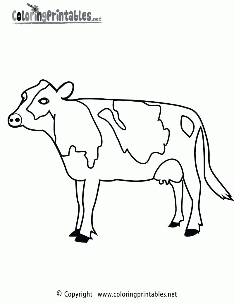 Free Printable Cow Coloring Page