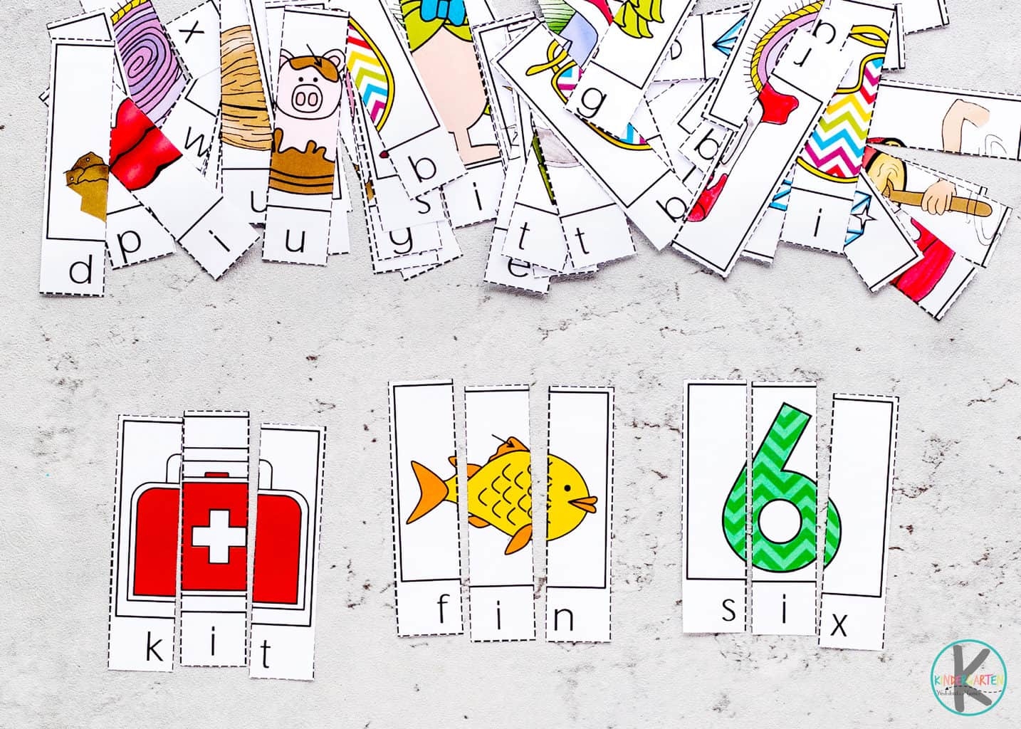 FREE Printable CVC Word Puzzles Activity For Kindergarten