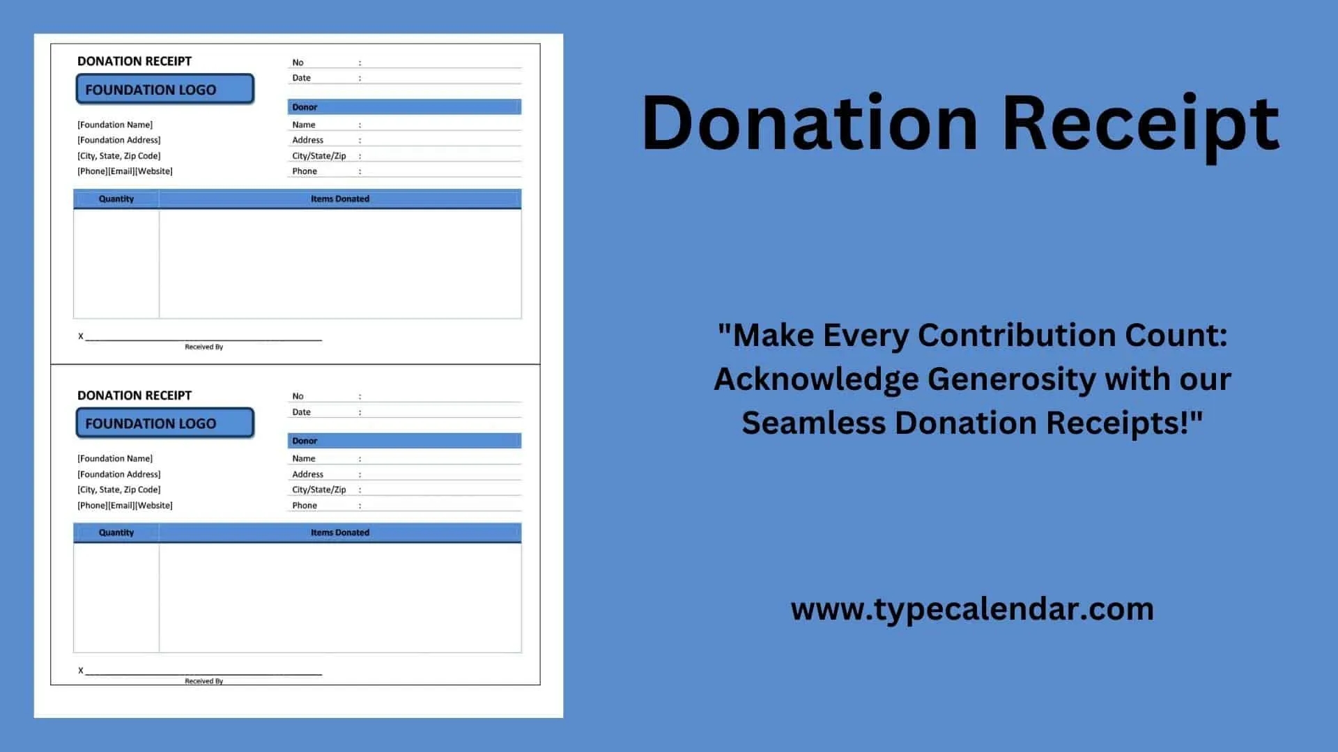 Free Printable Donation Receipt Templates PDF Word Excel Free Printable Donation Receipt Templates PDF Word Excel