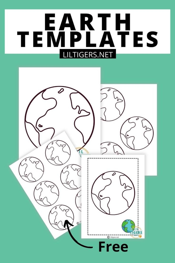Free Printable Earth Template PDF Lil Tigers Lil Tigers