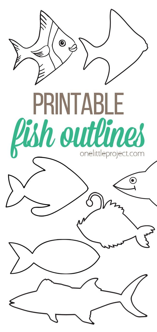 Free Printable Fish Outline Pages Fish Templates One Little Project