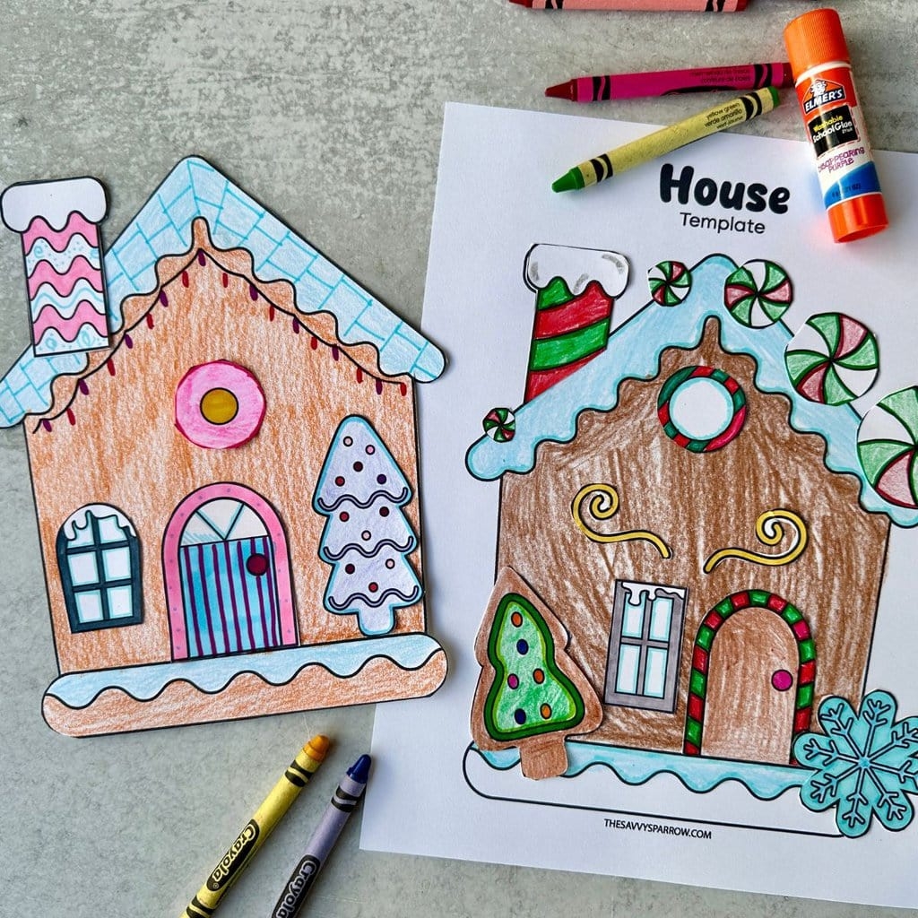 free printable gingerbread house template