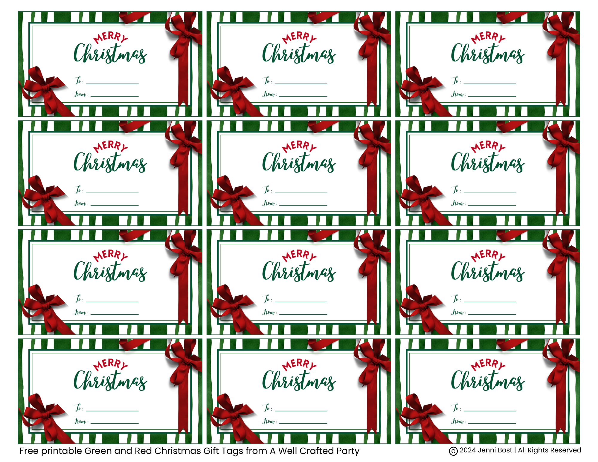 Free Printable Holiday Gift Tags A Well Crafted Party