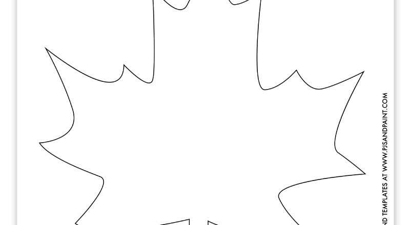 Free Printable Leaf Template 3 Versions 2 Sizes Each Pjs And Paint
