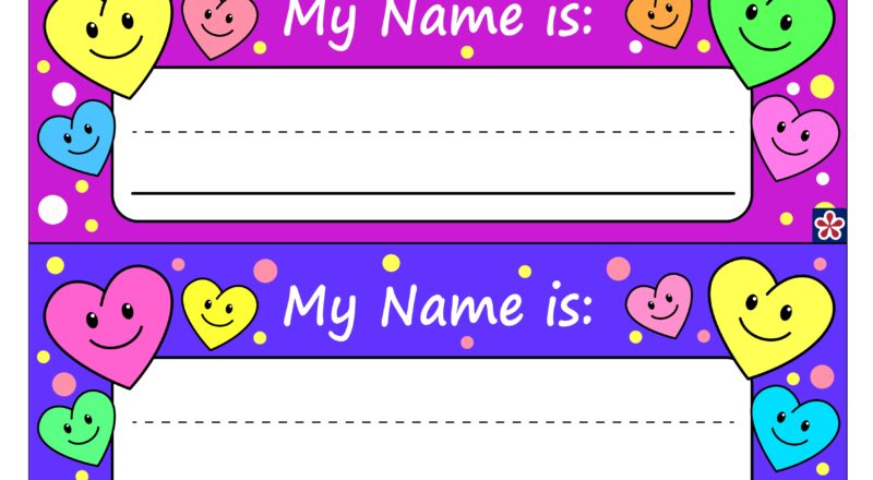 Free Printable Name Tags For Preschoolers TeachersMag