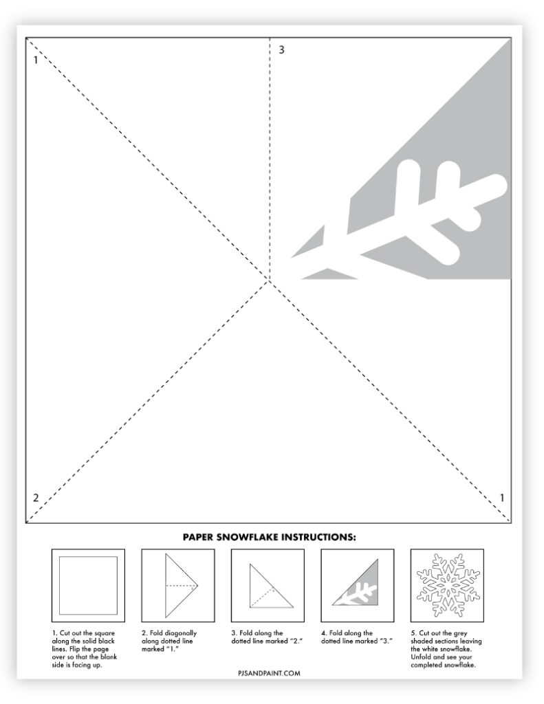 Free Printable Paper Snowflake Template Pjs And Paint