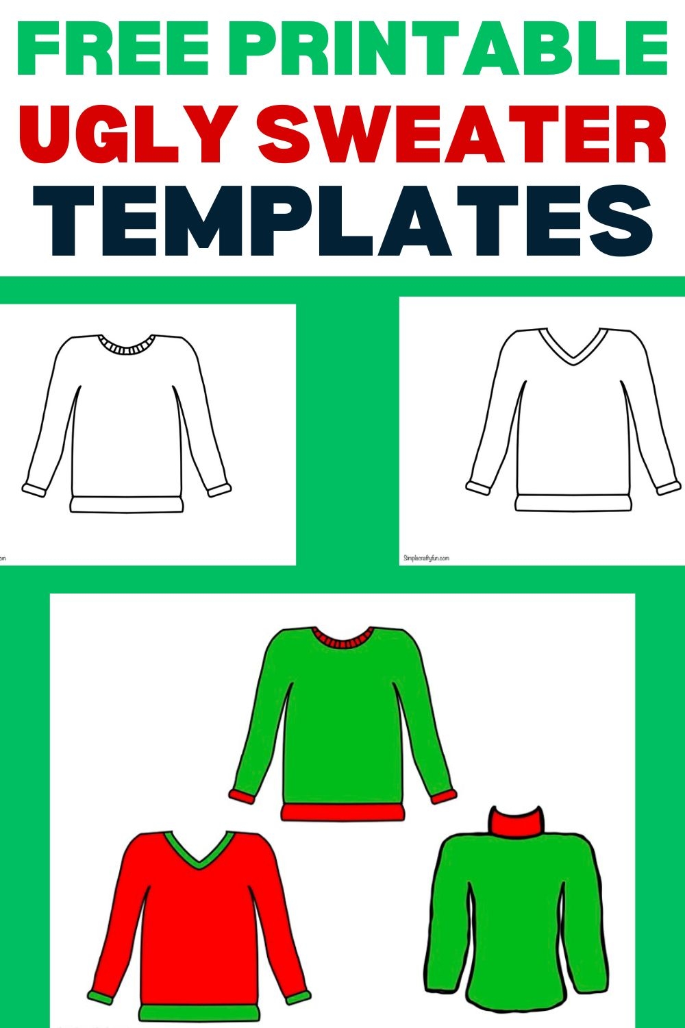 Free Printable Sweater Templates For Crafts  Free Printable Sweater Templates For Crafts