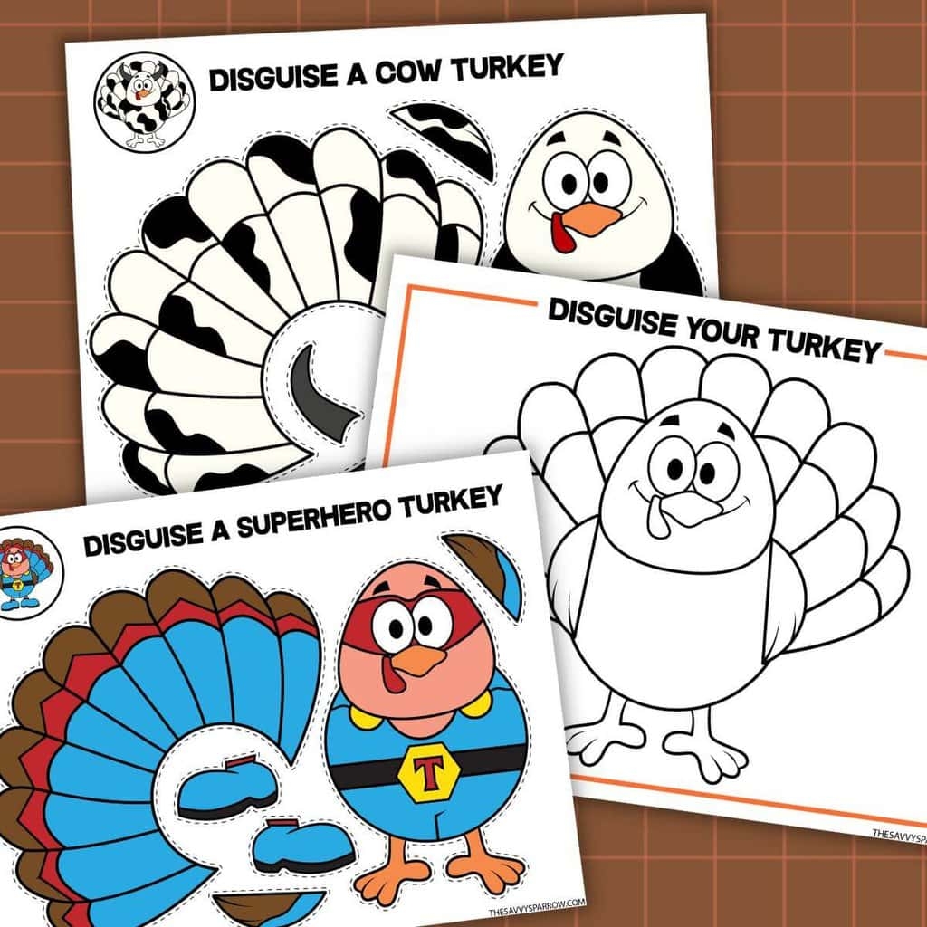 Free Printable Turkey In Disguise Templates To Hide A Turkey 