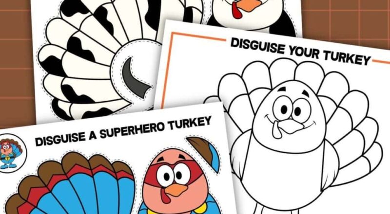 Free Printable Turkey In Disguise Templates To Hide A Turkey