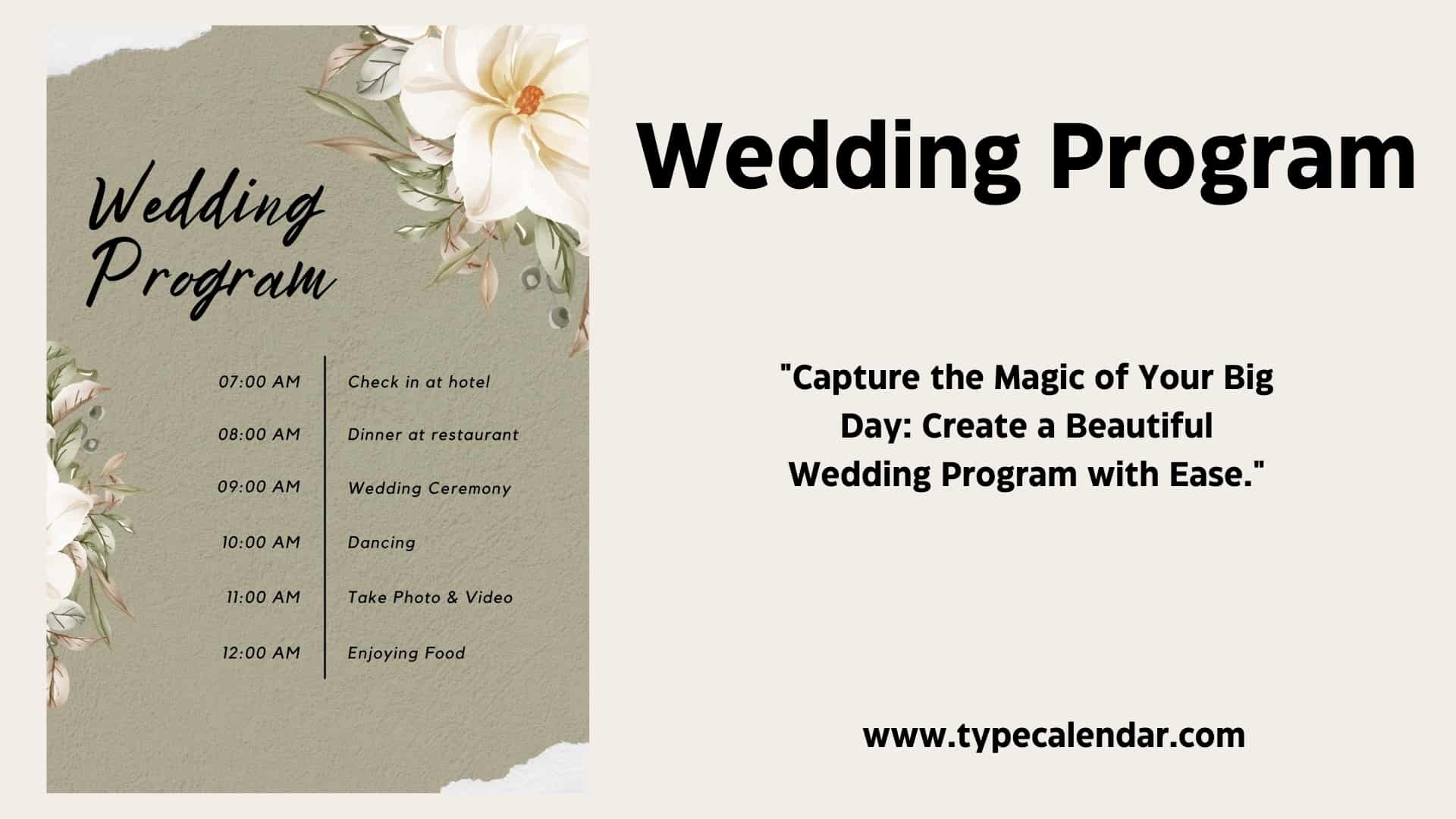 free printable wedding program templates