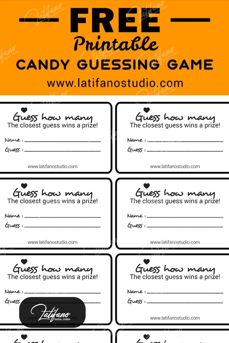 Free Printale Game Candy Guessing Labels Guess How Many Sweets In The Jar Free Printable
