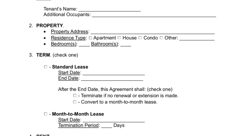 Free Rental Lease Agreement Templates 15 PDF Word EForms