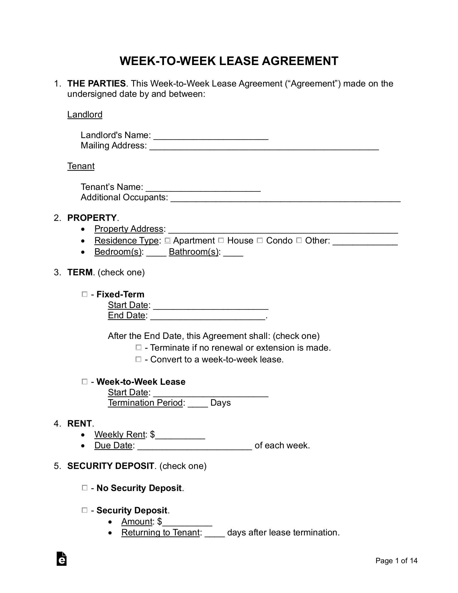 Free Rental Lease Agreement Templates 15 PDF Word EForms