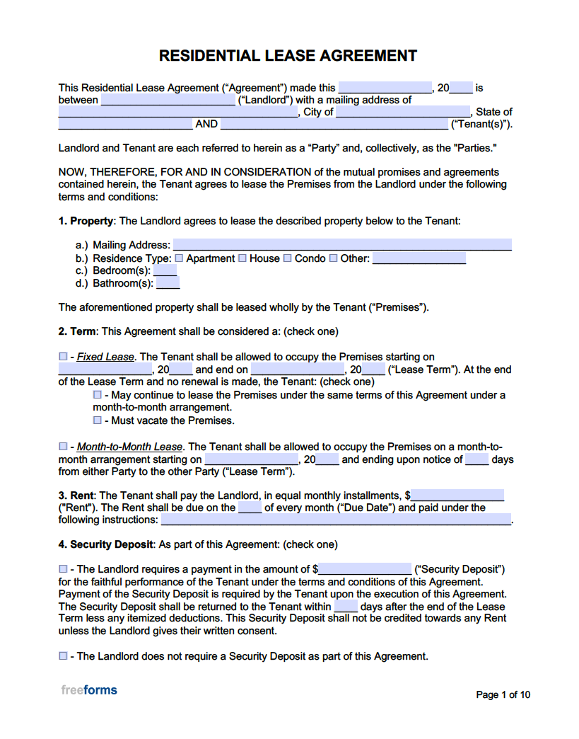 printable simple lease agreement template printable simple lease agreement template