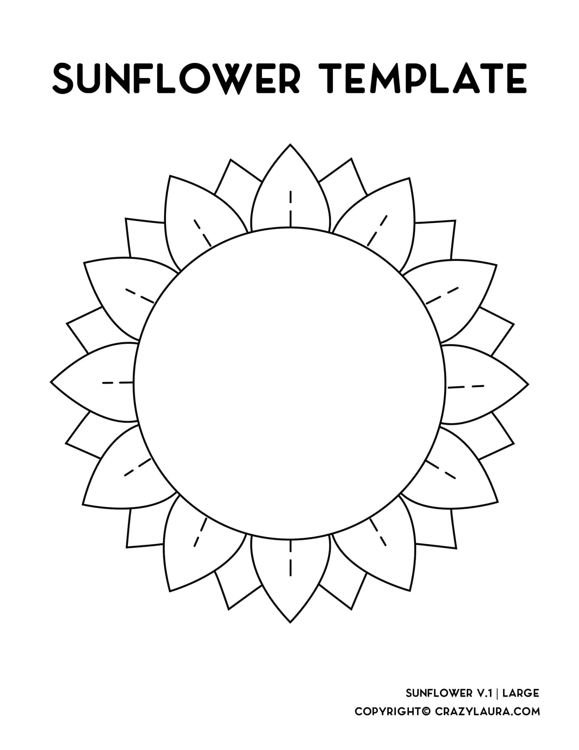 sunflower template printable