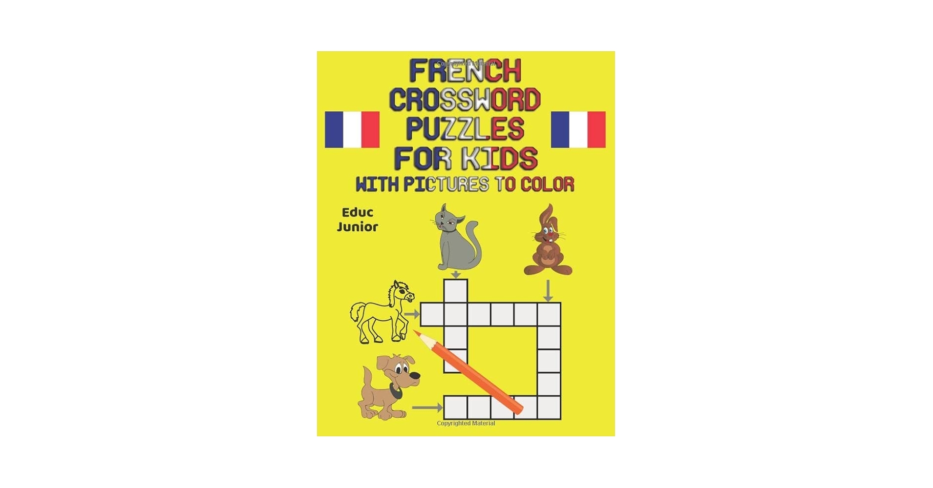 French Crossword Puzzles For Kids With Pictures To Color Junior Educ 9781790696222 Amazon Books