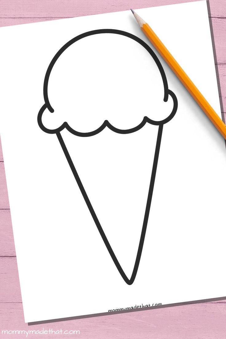 simple ice cream cone template printable free