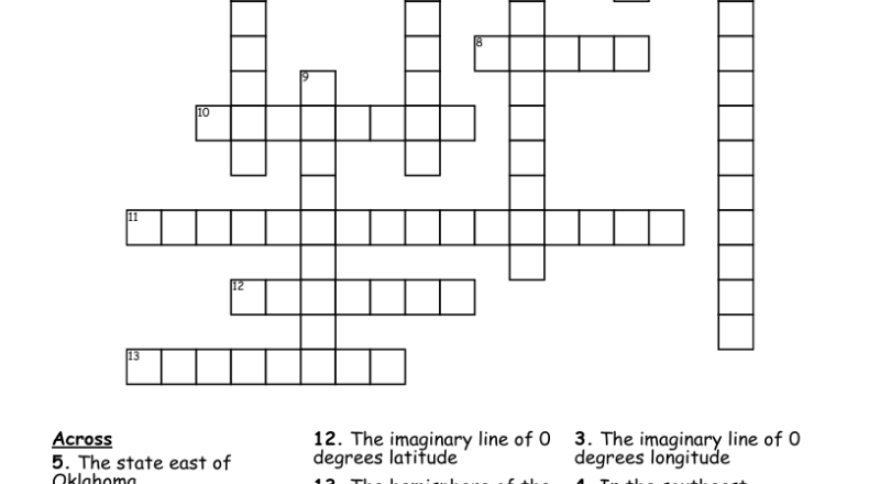Geography Of Oklahoma Crossword WordMint