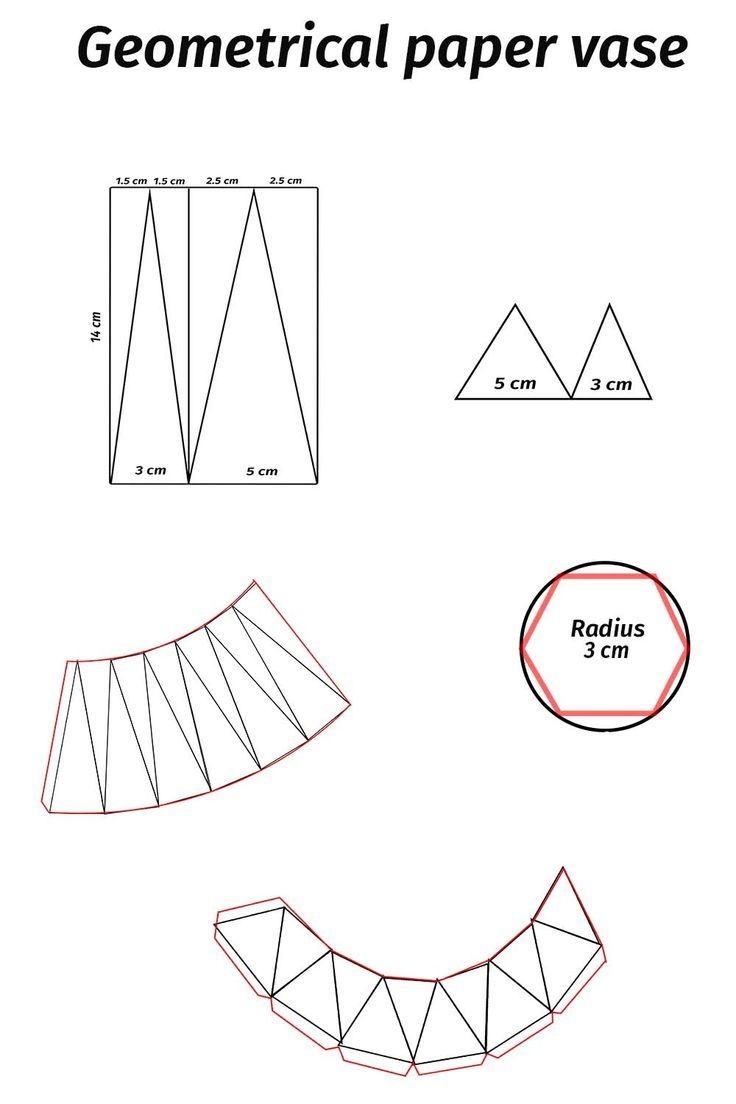 Geometric Paper Vase DIY Paper Craft Home Decor Ideas How To Make Paper Vase 