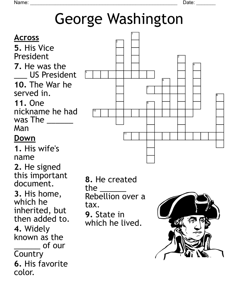 George Washington Crossword WordMint