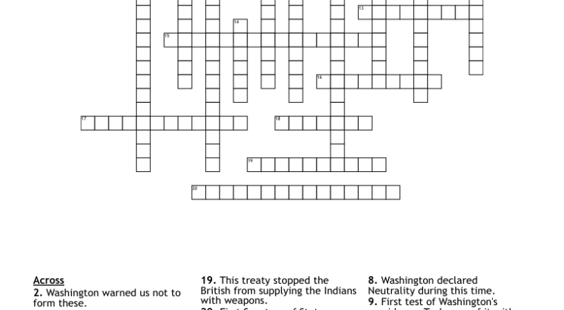 George Washington Crossword WordMint