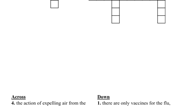 Get The Clue About The Flu Crossword WordMint