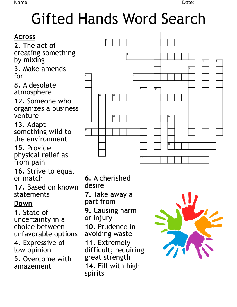 Gifted Hands Word Search Crossword WordMint Gifted Hands Word Search Crossword WordMint